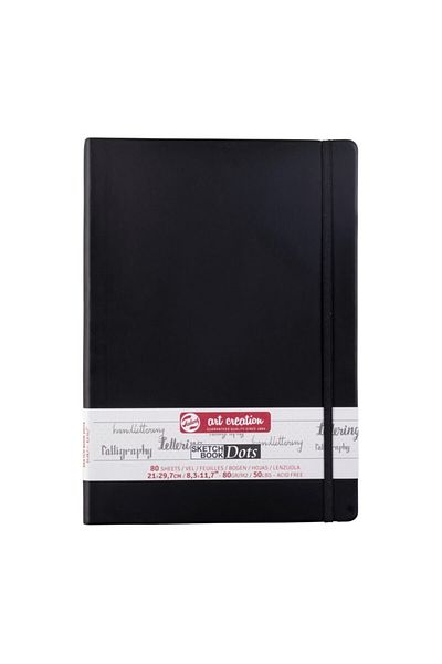 Talens Sketchbook Dots Dotted Sketch Drawing Notebook 80 Gr21x30 cm80 Sheets Black