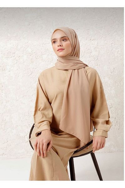 NEWSTORE Γυναικείο μπεζ μεταξωτό σάλι Medina