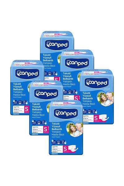 Canped Waistbanded Textile Surface Patient Diapers Small S 10 Pack (6 Pack) Adult Diapers