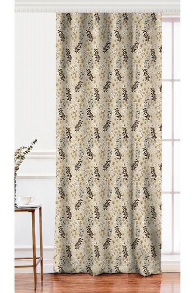 Realhomes Colorful Leaf Pattern Digital Printed Single Wing Background Curtain on Pastel Backdrop