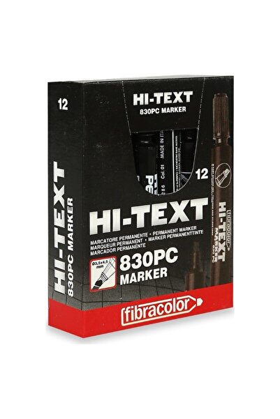 Hi-Text قلم تحديد ذو طرف دائري من Hı-text 830 Pb أسود 12 قطعة
