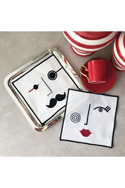 Elif İpek Hometex Mrs & Mr Model Cocktail Napkin 2 Pcs