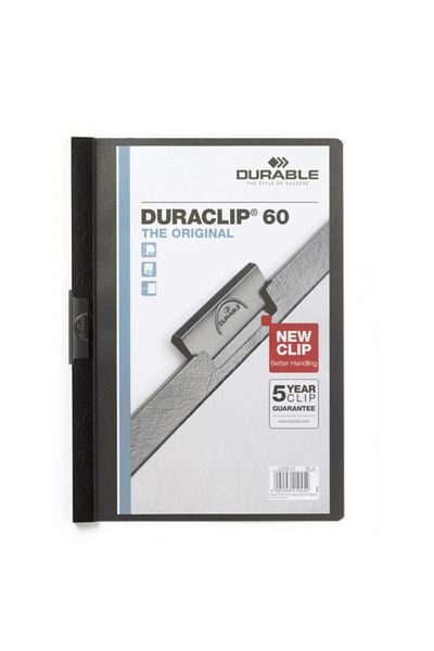 Durable Compressed File Duraclip With Center Clip 60 Sy A4 Black 2209