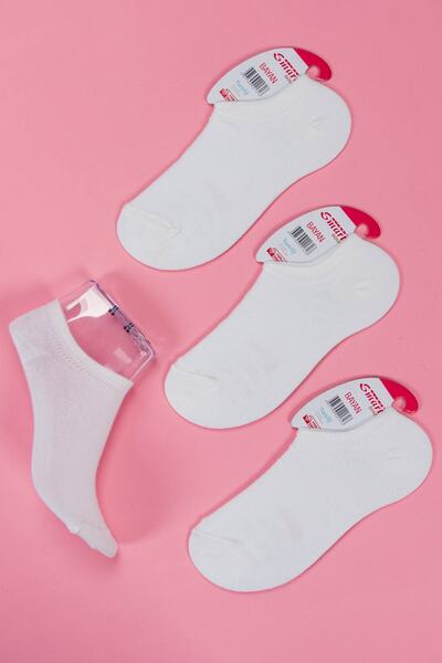 Line Smart 3-х парні жіночі бавовняні літні шкарпетки білого кольору