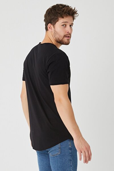 Tarz Cool Ανδρικό πολύχρωμο μπλουζάκι με βρώμικο γιακά φαρδύ 2-συσκευασία