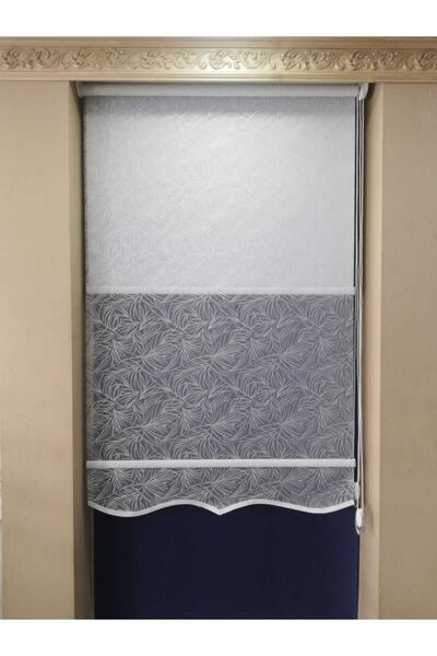 arslanlı perde Çalı Desen Tül&stor Çift Mekanizmalı Perde Etek Dilimi Ile