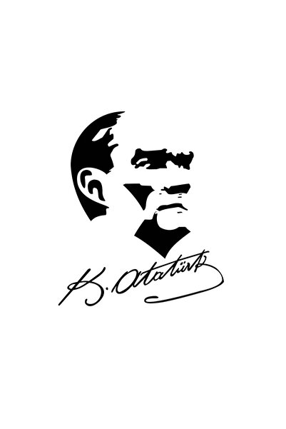 Dijitonline Mustafa Kemal Atatürk Sticker Silüet Araba Sticker - 20cm