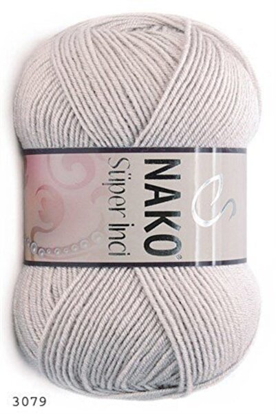 NAKO Super Pearl Hand Knitting Yarn 100 Gr 3079 Pink Gray