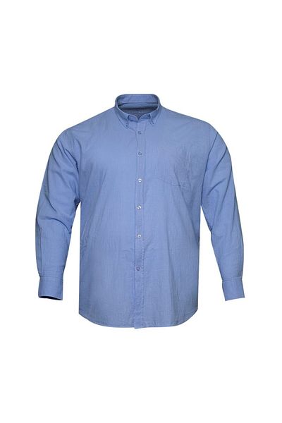 Vessimo Men's Blue Large Size Linen Shirt