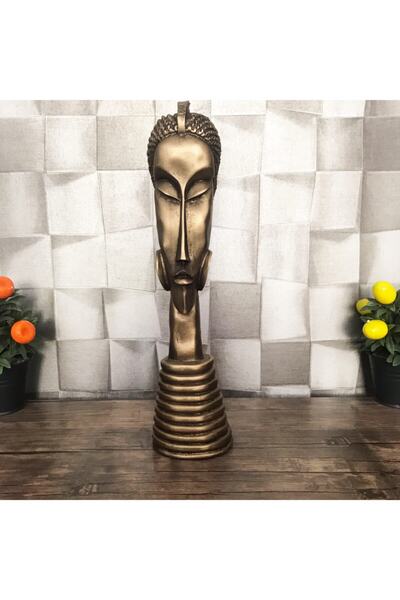 Zarif Gold Renk Afrikalı Kadın Büstü Hd921