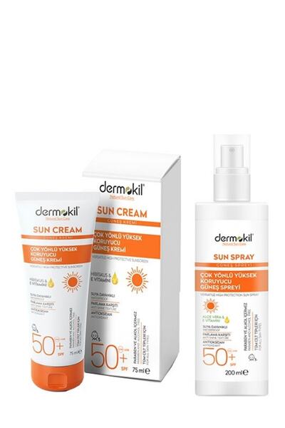 Dermokil E Vitaminli Yüksek Koruyucu Güneş Kremi 50 Spf 75ml ve Aloe Vera Gün...