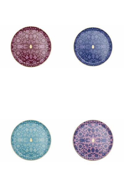 Porland Glamorous Serving Plate 24cm Mixed Set of 4