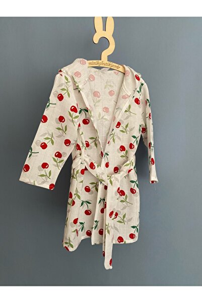 Miniko Butik Cherry Muslin Children's Bathrobe