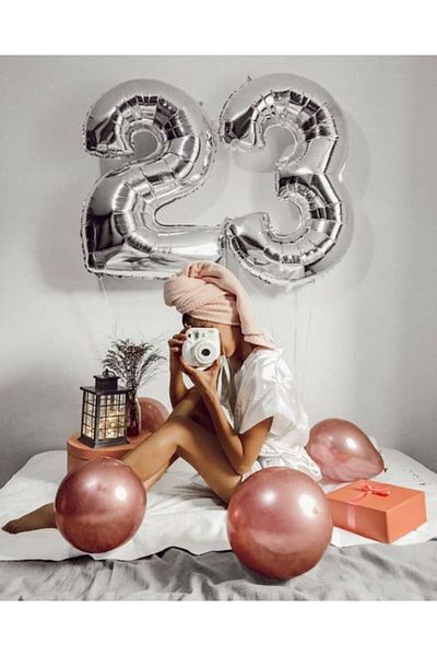 Ekin Süs 23 Years Old Silver Foil Balloon