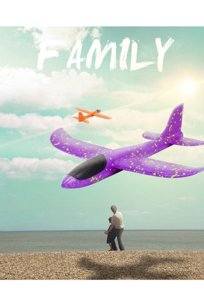Aksh Purple Epp Silicone Foam Glider Airplane Children's Educational Model Toy