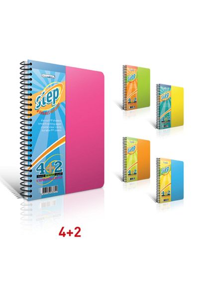 Gıpta Spirală Notebook Step Copertă din plastic 6 separatoare Linie pătrată 150 Yp 17x24 1272