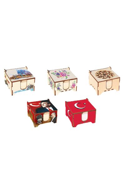 KESKİN COLOR Wooden Flower Cube Note Holder -849910-99