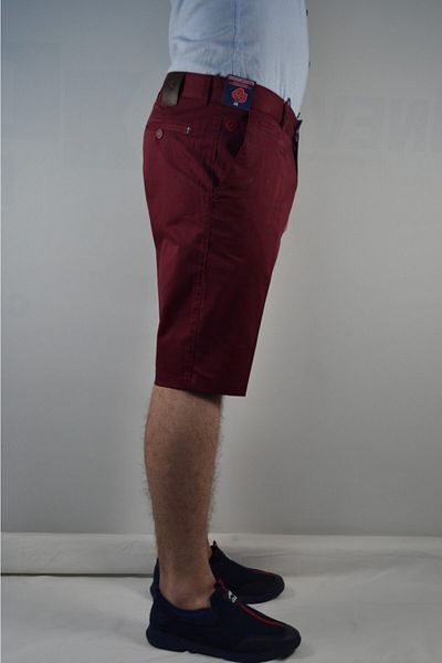 Bomonti Men's Burgundy Yanıben Embroidered Shorts