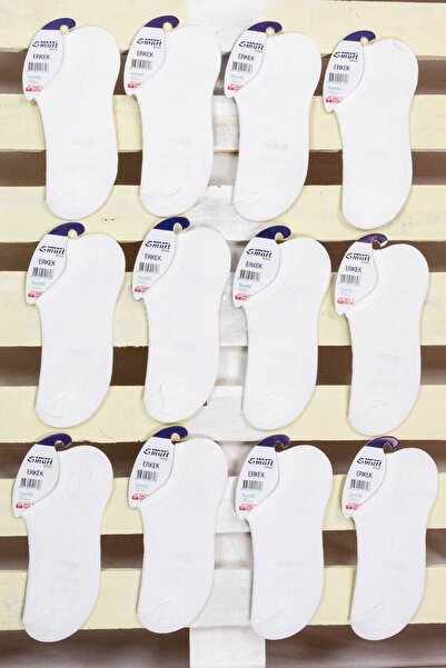 Line Smart مجموعة من 12 جوارب صيفية قطنية للرجال باللون الأبيض