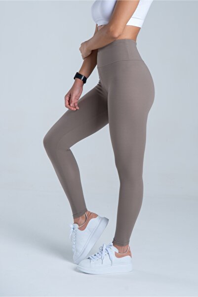 Vienfit Kadın Yüksek Bel Push Up Toparlayıcı Tayt Bej