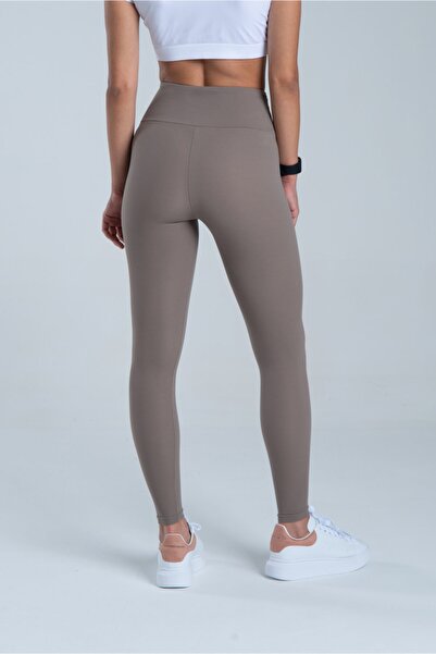 Vienfit Kadın Yüksek Bel Push Up Toparlayıcı Tayt Bej