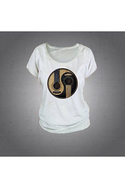 Herşey Nota Chitară tricou Femeie Ecru