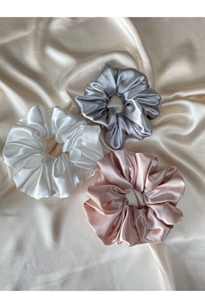 pistore Set cu catarame din cauciuc pentru păr satinat, 3 piese