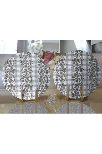 Realhomes 2 piese din denim, cu podea, cu flori, pat rotund modern și pat de loc