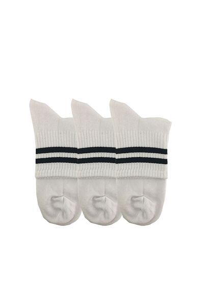 darkzone Șosete scurte de tenis unisex, negre, cu dungi albe, pachet de 3