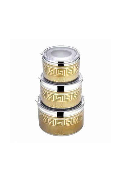 SILA Berfin Steel 3-Piece Decorated Storage Container