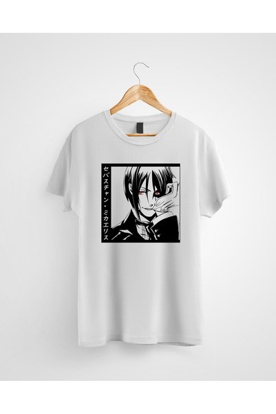 karikatürstore Black Butler Sebastian Baskılı Anime Tişört