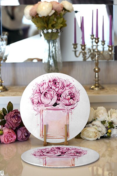 Realhomes طقم مكون من قطعتين بتصميم عطر كوكو مطبوع رقميًا وقاعدة مستديرة حديثة