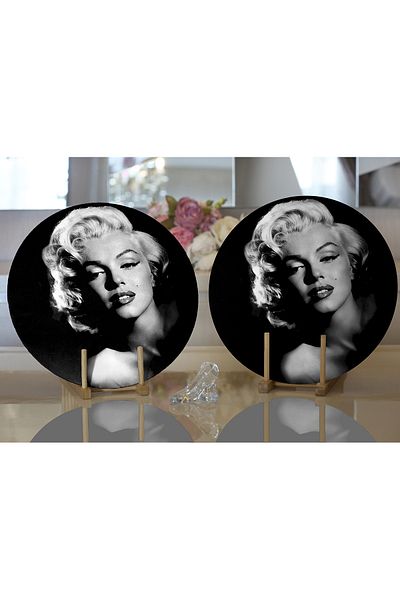 Realhomes 2 piese Marilyn Monroe, ilustrat, imprimat digital, încărcător rotund modern și pat de loc
