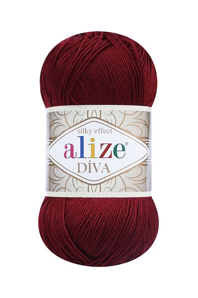 Alize Diva 57 (μπορντό) Amigurumi Πλεκτό Σχοινί Χεριού 5 Τεμάχια