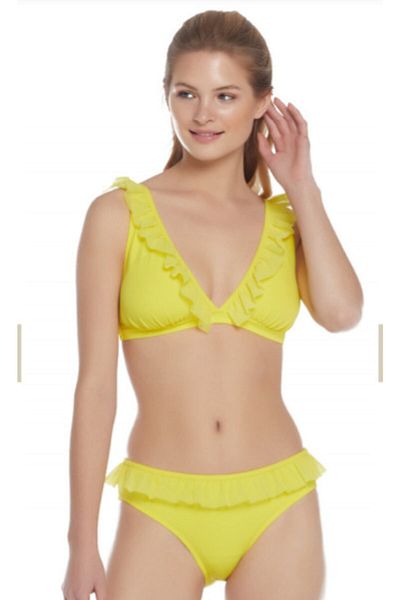 Eros Yellow Tulle Detailed Bikini Set