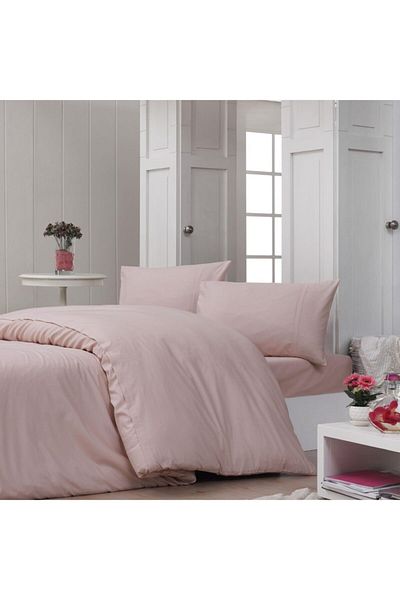 Menderes Home Σετ Παπλωματοθήκη Ranforce Simple Pink Μονό Βαμβακερό