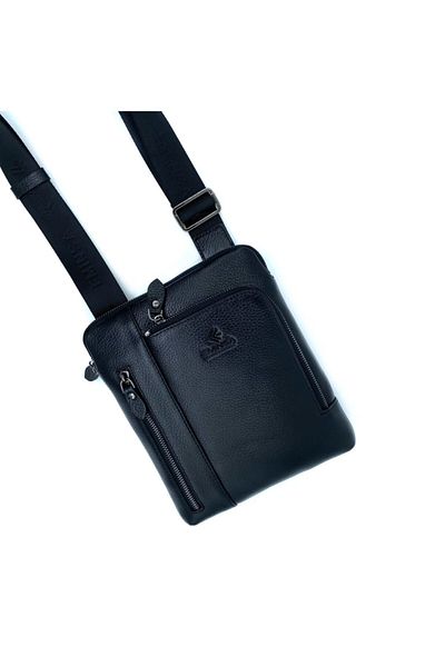 Eminsa Black Genuine Leather Strap, Shoulder Bag