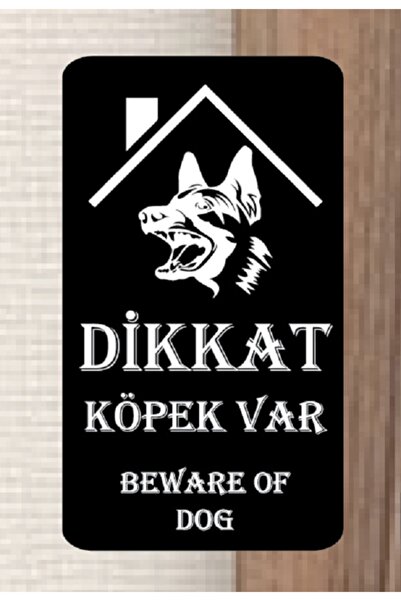 Miana Lazer Ahşap Dikkat Köpek Var Uyarısı Köpek Var Ikaz Kapıüzeri Köpek Uya...