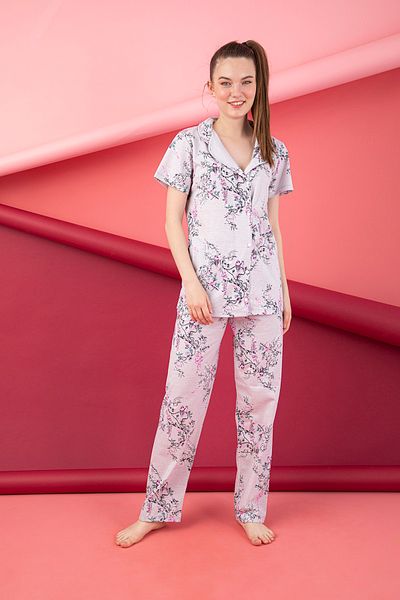 STRAWBERRY Pohodlný pyžamový set na knoflíky