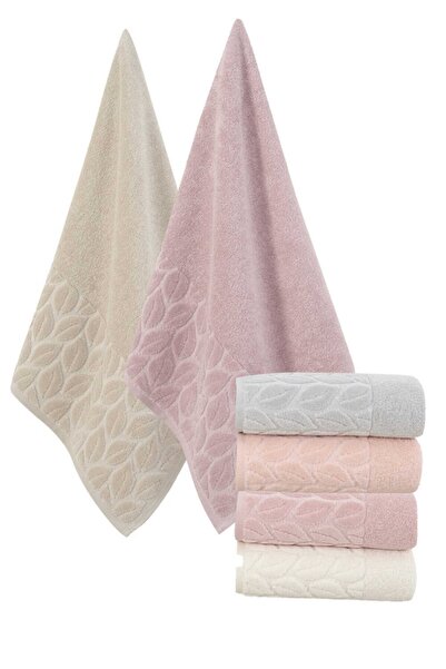 Nurpak %100 Pamuk Hazal Desen Kahverengi Battal Banyo Havlusu 90x150 Cm