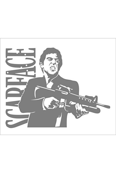 Sticker Fabrikası ملصق سكارفيس آل باتشينو بجروح الوجه - 20x15 سم 00890
