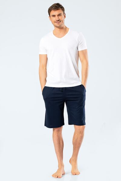 Cacharel Чоловічий темно-синій модальний комплект бермудів - 2193