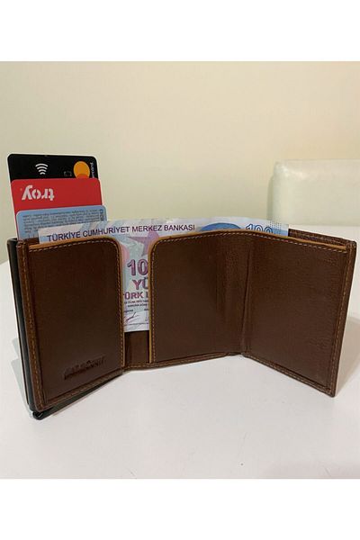 MKM Faux Leather Mechanical Wallet Card Holder