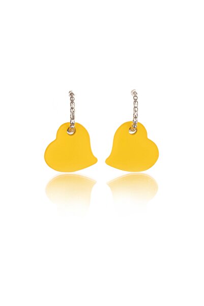 Leerybee ماتي الأصفر أقراط القلب مضاد الأرجية