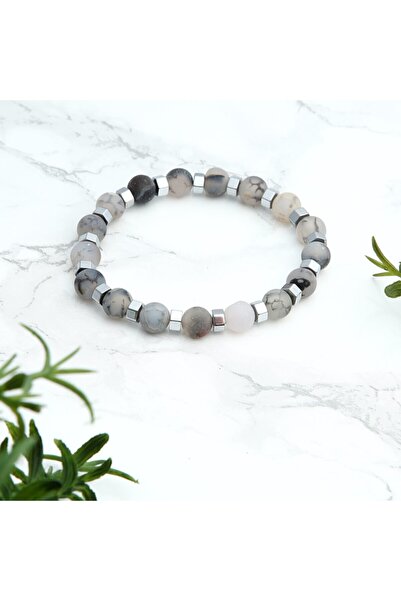 Forentina Gray Natural Stone Men's Bracelet Ps 184700 En