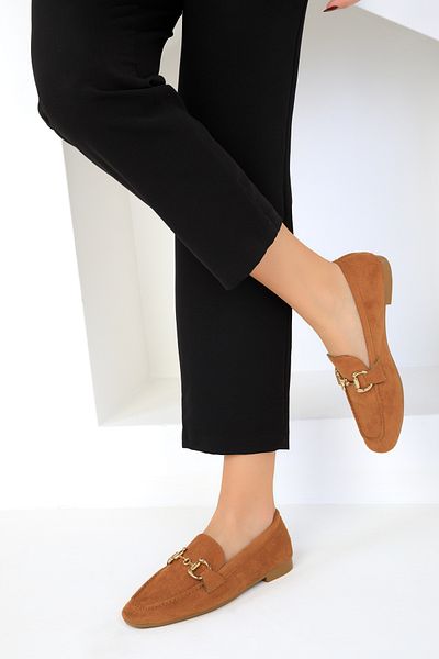 SOHO Hellbraune Wildlederballerinas für Damen 18930