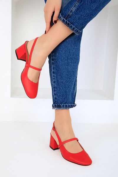SOHO Red Women's Classic Heeled Shoes 18037