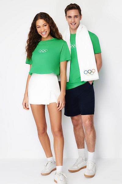 The Olympic Collection Зелена унісекс футболка Orme TWOAW24TS00017