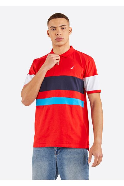 Nautica Red Men's Polo Neck T-Shirt N1K01358