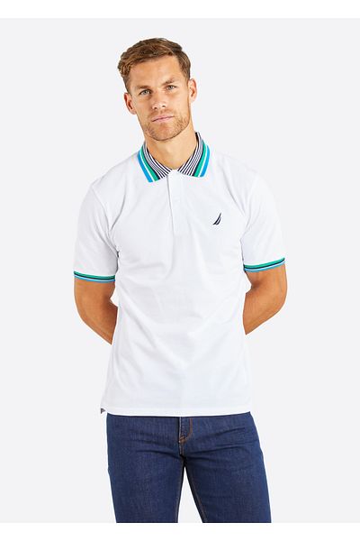 Nautica White Men's Polo Neck T-Shirt N1K01357